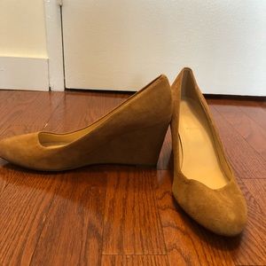JCrew Martina Suede Wedge Pumps in Camel